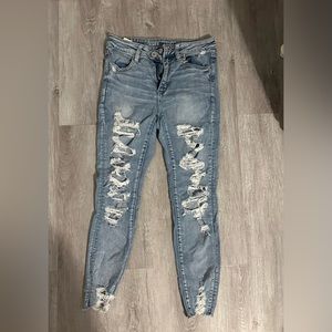 American Eagle light blue ripped jeans